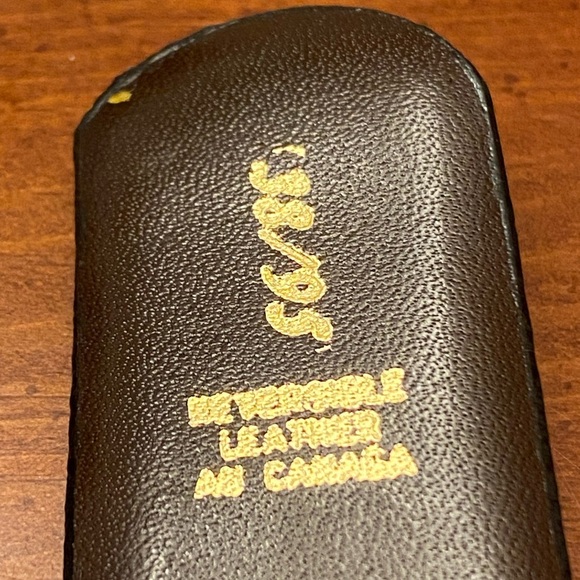 Vintage belt reversible two tone metal buckle leather black & brown sz 38 - Picture 8 of 9